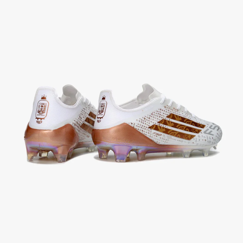 Guayos F50 Salahs Blanco Dorado Con Cordones Niño - Image 2