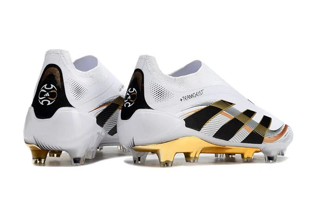Guayos Predator Tuburlar Sin cordon Blanco Dorado Negro - Image 2