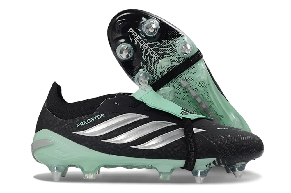 Guayos Predator  Powerspine Lengueta Negro / Verde Esmeralda SG