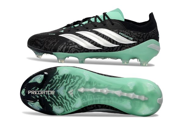 Guayos Predator Powerspine Cordones Verde Negro / Gris Niño