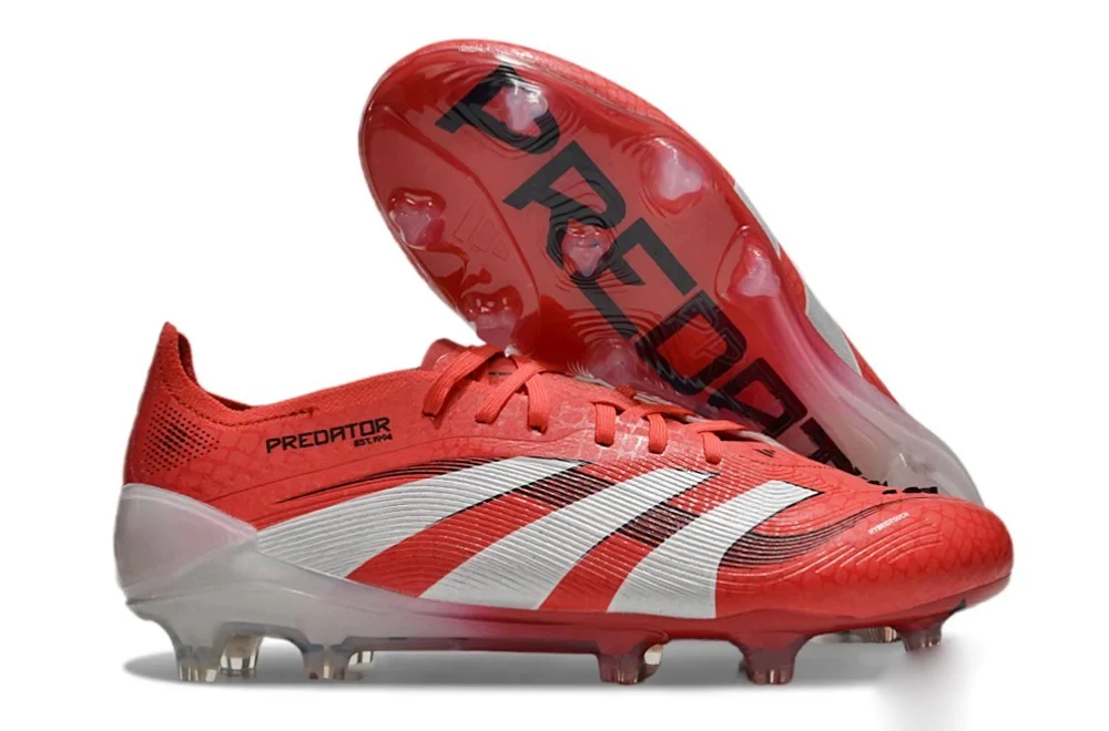 Guayos Predator Con Cordones Rojo Blanco Niño