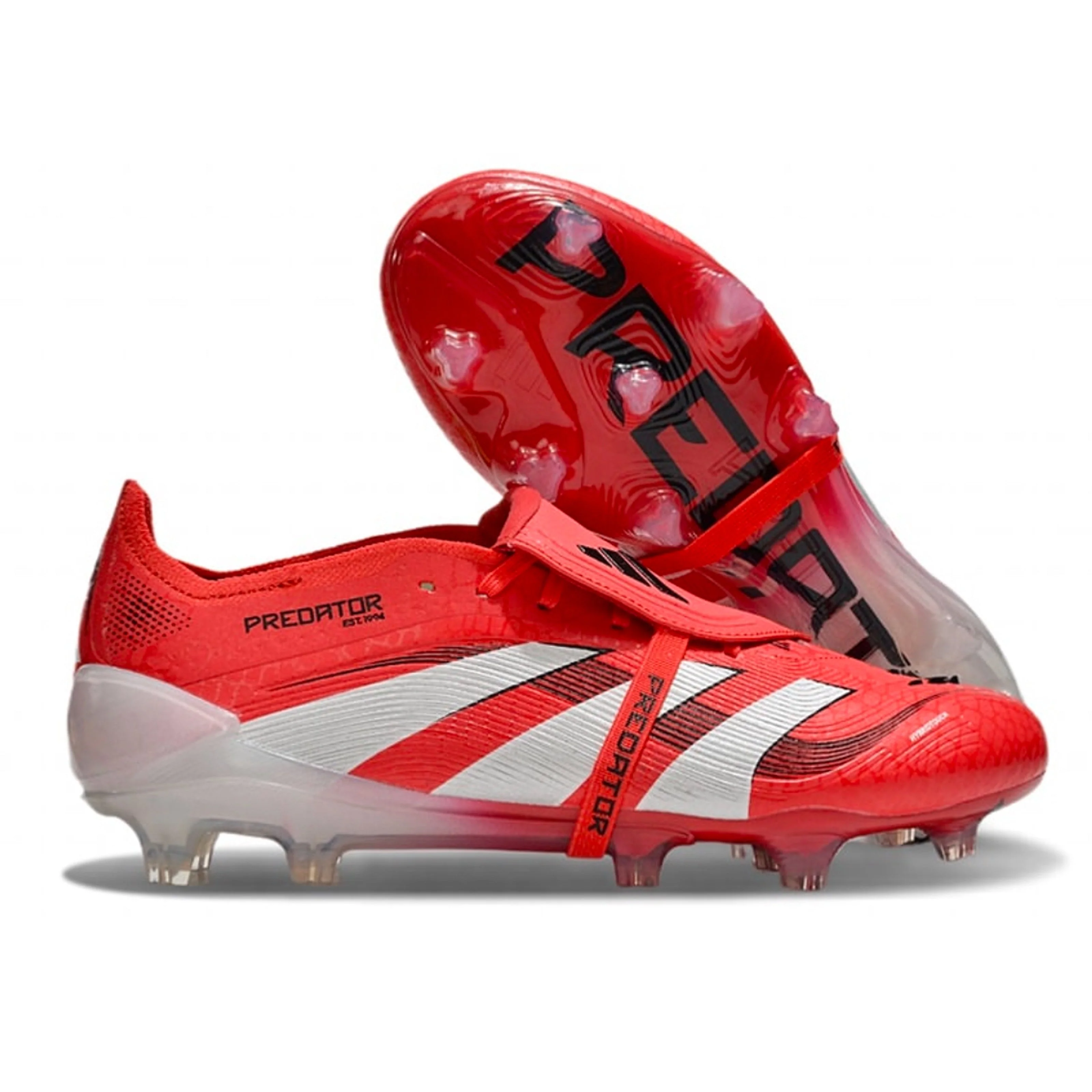 Guayos Predator Lengueta Con Cordon Rojo / Blanco /Negro