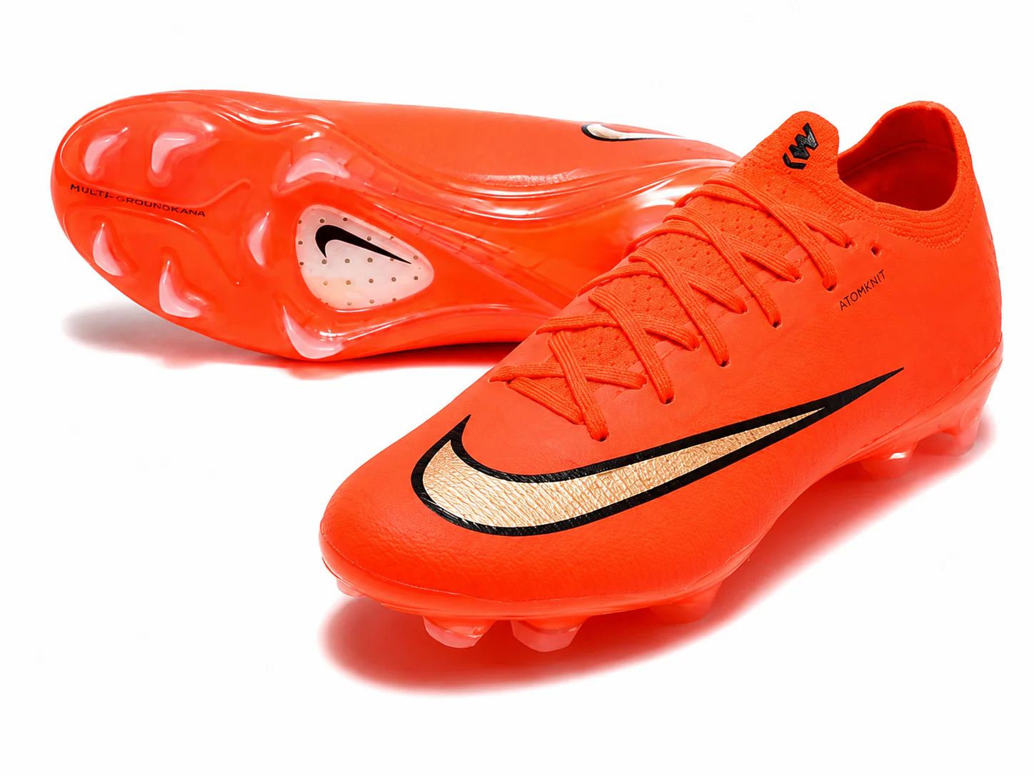 Guayos Mercurial Vapor 17 Elite FG Naranja Dorado Negro Niño - Image 2